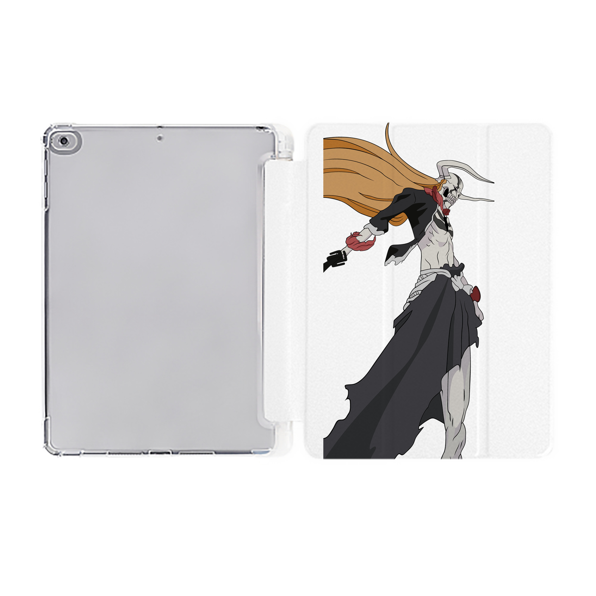 （画像用） ブリーチ 黒崎一護（くろさき いちご）BLEACH Kurosaki Ichigo IPad ケース ペン収納付き 三つ折りスタンド PUレザー×シリコン 対応機種9.5/10.5/10.9インチ